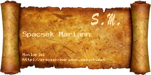 Spacsek Mariann névjegykártya